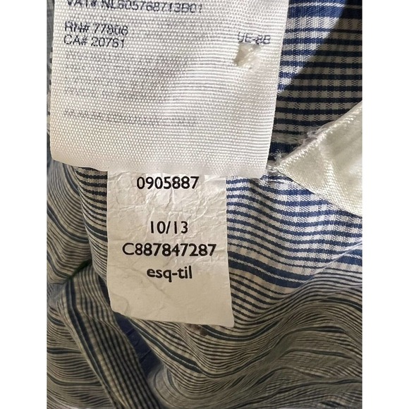 Tommy Hilfiger 80s 2 Ply Fabric Button Down Shirt Mens Size Small Blue Plaid - Picture 6 of 10